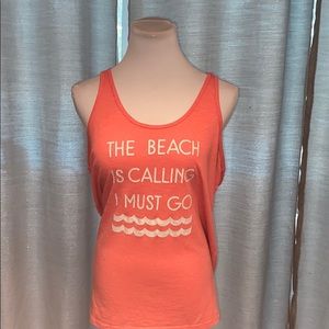 Beachy coral tank top
